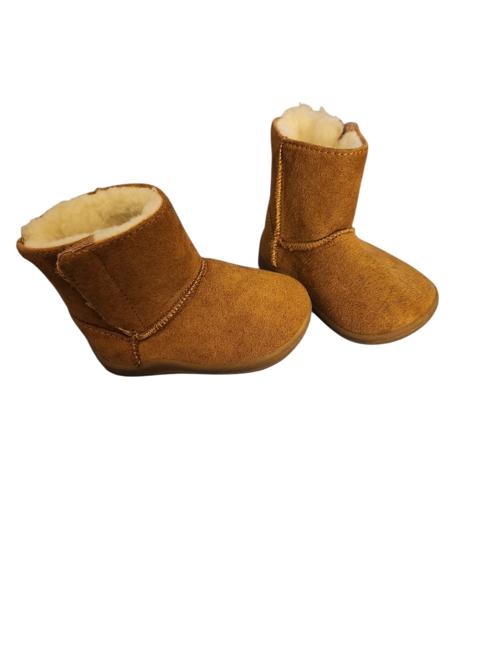 Wonder Nation Size 3 Babies Tan Shearling-Lined Booties Faux Suede